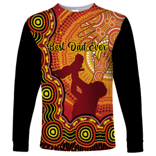 australia-father-day-long-sleeve-shirt-aussie-best-dad-ever-indigenous-hand-art
