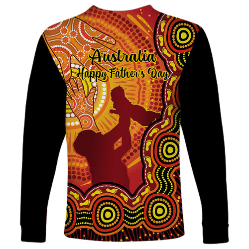 australia-father-day-long-sleeve-shirt-aussie-best-dad-ever-indigenous-hand-art