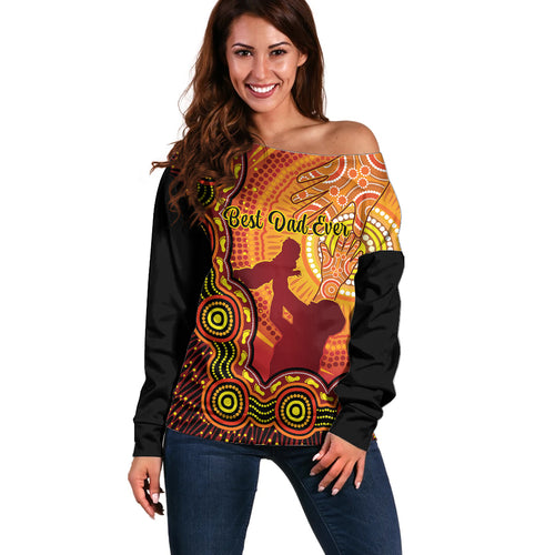 australia-father-day-off-shoulder-sweater-aussie-best-dad-ever-indigenous-hand-art
