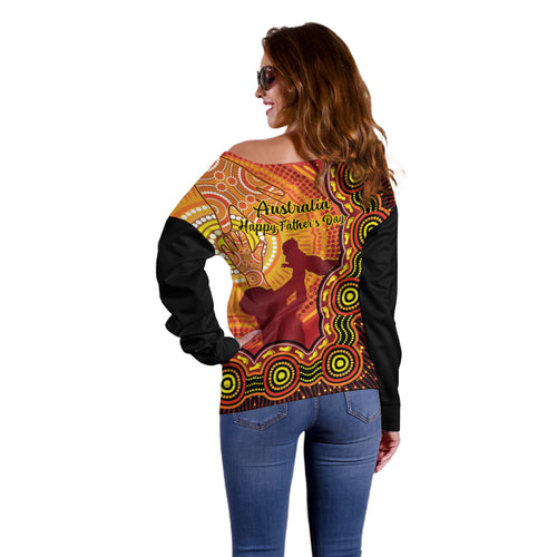 australia-father-day-off-shoulder-sweater-aussie-best-dad-ever-indigenous-hand-art