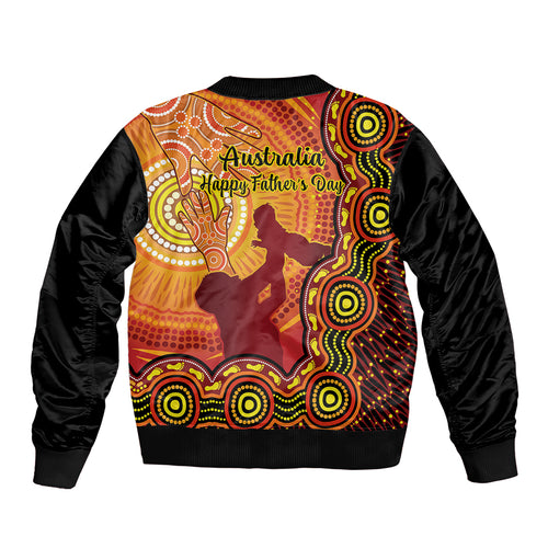 australia-father-day-sleeve-zip-bomber-jacket-aussie-best-dad-ever-indigenous-hand-art