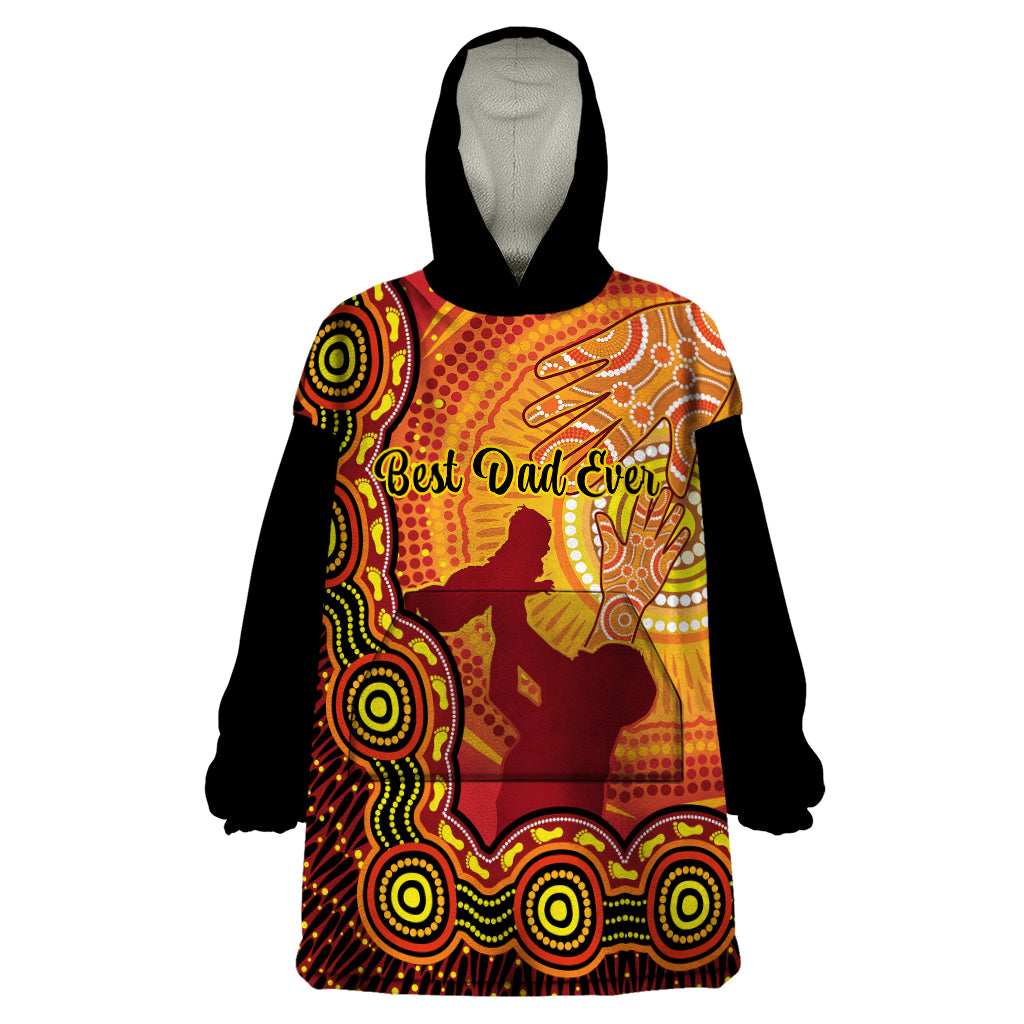australia-father-day-wearable-blanket-hoodie-aussie-best-dad-ever-indigenous-hand-art