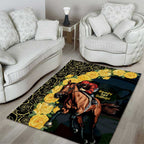 Melbourne Horse Racing Area Rug Yellow Roses - Ready Set Gallop! LT14