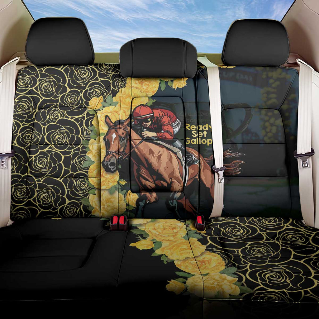 Melbourne Horse Racing Back Car Seat Cover Yellow Roses - Ready Set Gallop! LT14