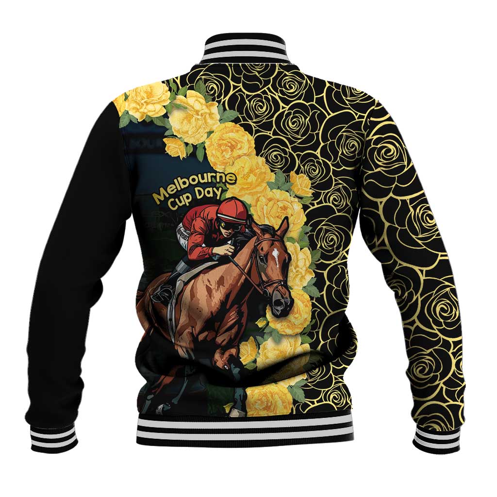 Melbourne Horse Racing Baseball Jacket Yellow Roses - Ready Set Gallop! LT14