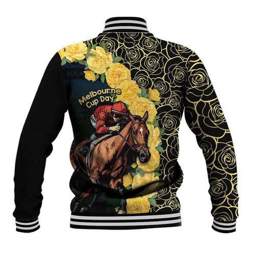 Melbourne Horse Racing Baseball Jacket Yellow Roses - Ready Set Gallop! LT14