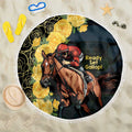 Melbourne Horse Racing Beach Blanket Yellow Roses - Ready Set Gallop! LT14