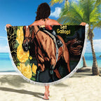 Melbourne Horse Racing Beach Blanket Yellow Roses - Ready Set Gallop! LT14