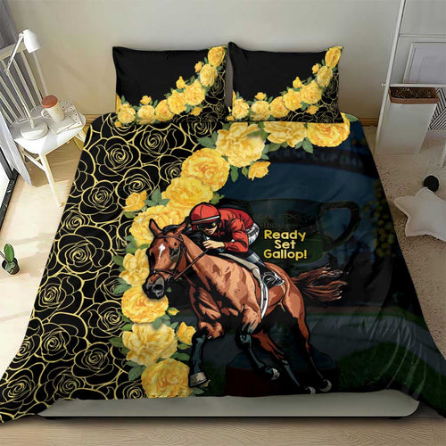 Melbourne Horse Racing Bedding Set Yellow Roses - Ready Set Gallop! LT14