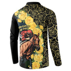 Melbourne Horse Racing Button Sweatshirt Yellow Roses - Ready Set Gallop! LT14