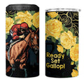 Melbourne Horse Racing 4 in 1 Can Cooler Tumbler Yellow Roses - Ready Set Gallop! LT14