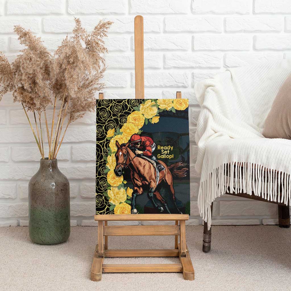 Melbourne Horse Racing Canvas Wall Art Yellow Roses - Ready Set Gallop!