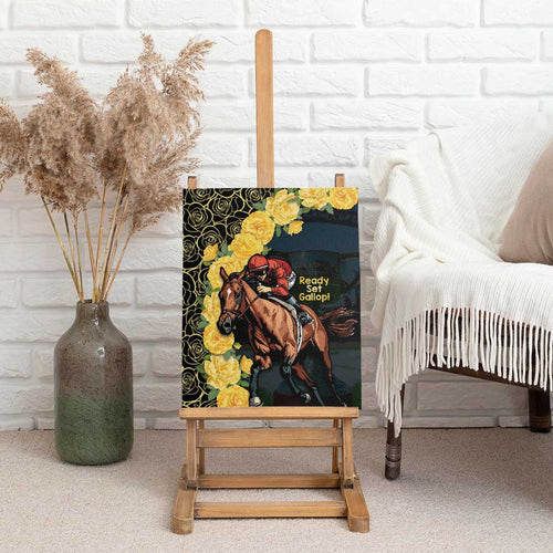Melbourne Horse Racing Canvas Wall Art Yellow Roses - Ready Set Gallop! LT14