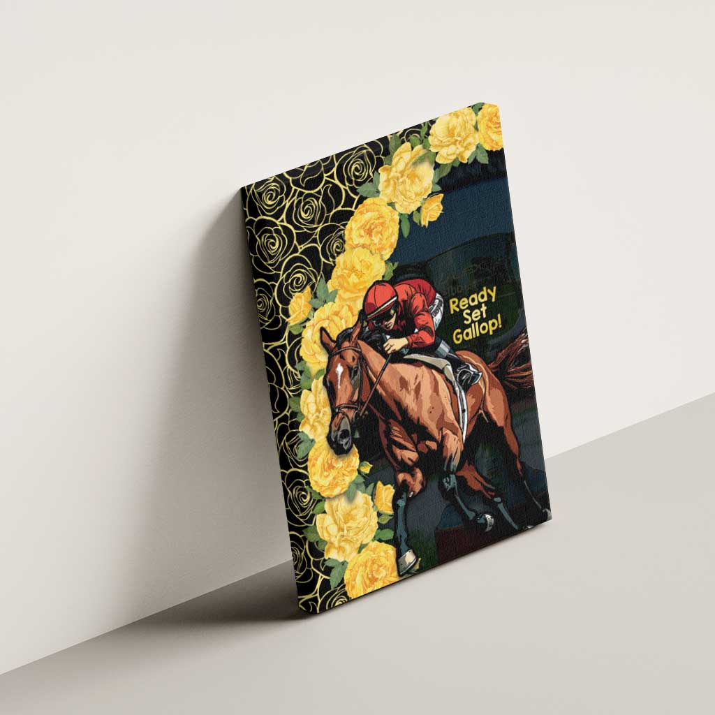 Melbourne Horse Racing Canvas Wall Art Yellow Roses - Ready Set Gallop!