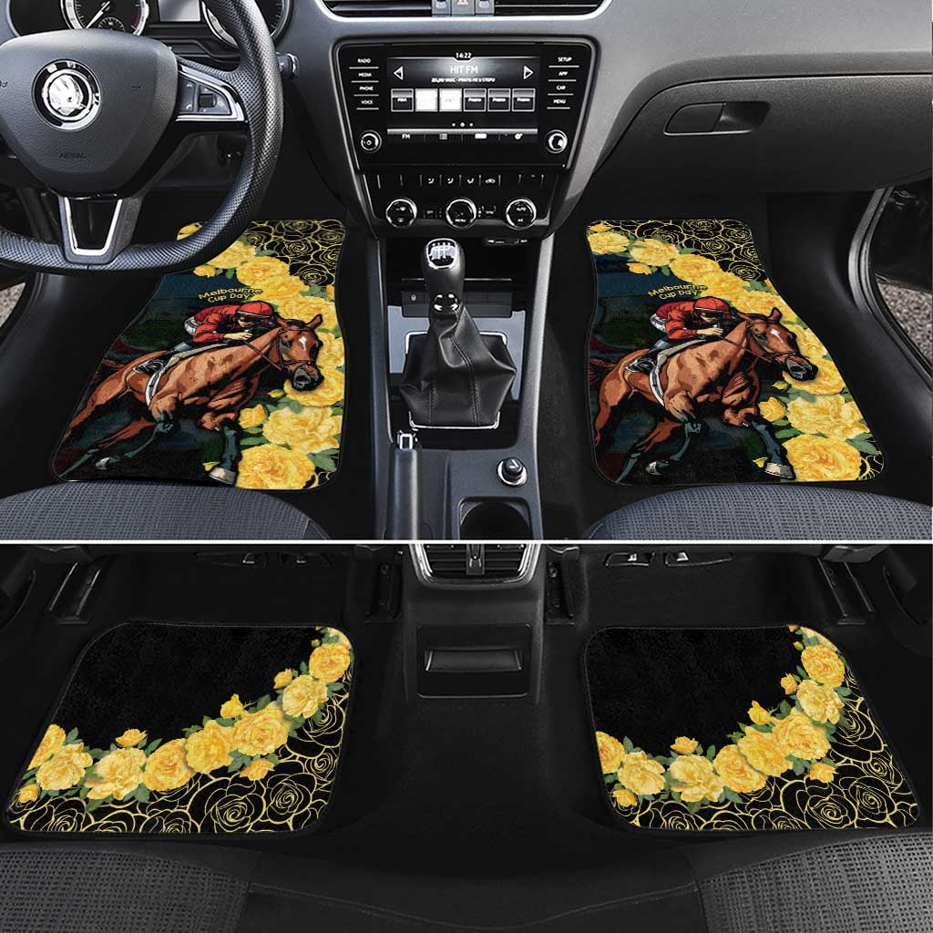 Melbourne Horse Racing Car Mats Yellow Roses - Ready Set Gallop! LT14