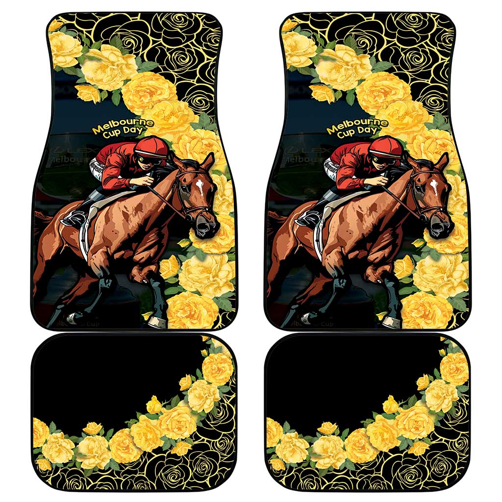 Melbourne Horse Racing Car Mats Yellow Roses - Ready Set Gallop! LT14