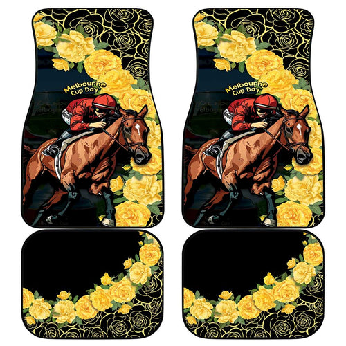 Melbourne Horse Racing Car Mats Yellow Roses - Ready Set Gallop! LT14