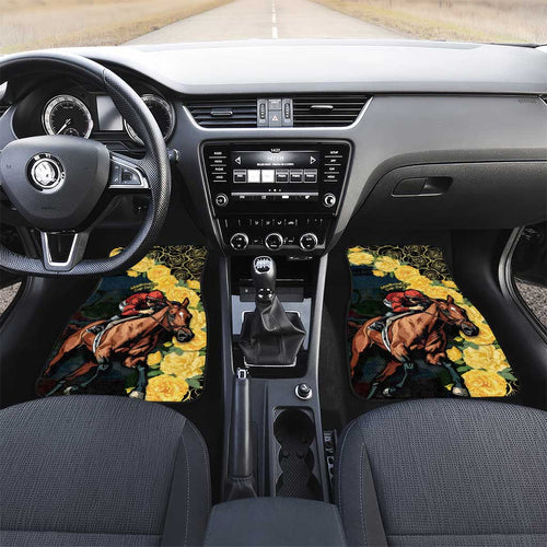 Melbourne Horse Racing Car Mats Yellow Roses - Ready Set Gallop! LT14