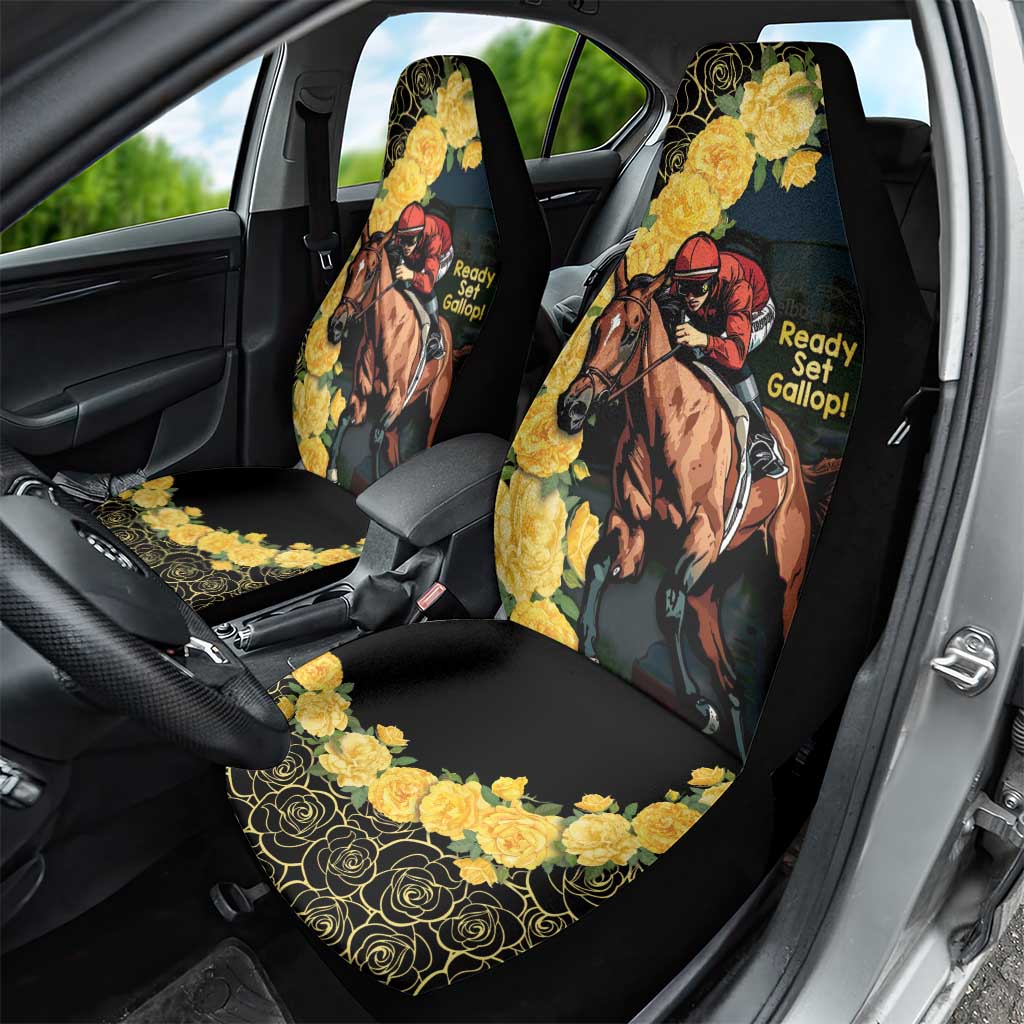 Melbourne Horse Racing Car Seat Cover Yellow Roses - Ready Set Gallop! LT14