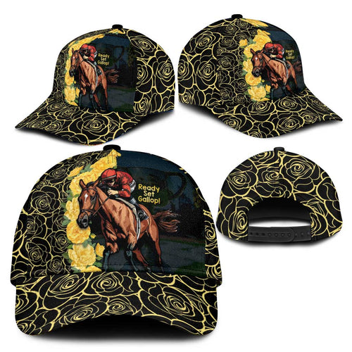 Melbourne Horse Racing Classic Cap Yellow Roses - Ready Set Gallop - Aussie Hoodie