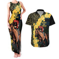Melbourne Horse Racing Couples Matching Tank Maxi Dress and Hawaiian Shirt Yellow Roses - Ready Set Gallop! LT14