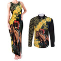 Melbourne Horse Racing Couples Matching Tank Maxi Dress and Long Sleeve Button Shirt Yellow Roses - Ready Set Gallop! LT14