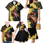 Melbourne Horse Racing Family Matching Mermaid Dress and Hawaiian Shirt Yellow Roses - Ready Set Gallop! LT14
