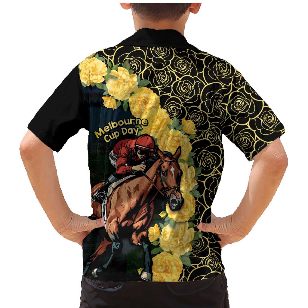 Melbourne Horse Racing Family Matching Mermaid Dress and Hawaiian Shirt Yellow Roses - Ready Set Gallop! LT14