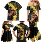 Melbourne Horse Racing Family Matching Mermaid Dress and Hawaiian Shirt Yellow Roses - Ready Set Gallop! LT14
