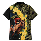 Melbourne Horse Racing Family Matching Mermaid Dress and Hawaiian Shirt Yellow Roses - Ready Set Gallop! LT14