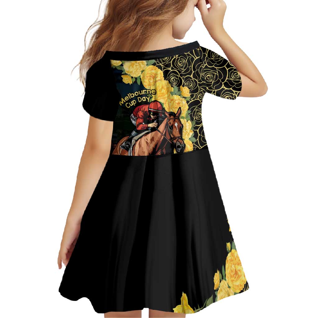 Melbourne Horse Racing Family Matching Off Shoulder Maxi Dress and Hawaiian Shirt Yellow Roses - Ready Set Gallop! LT14