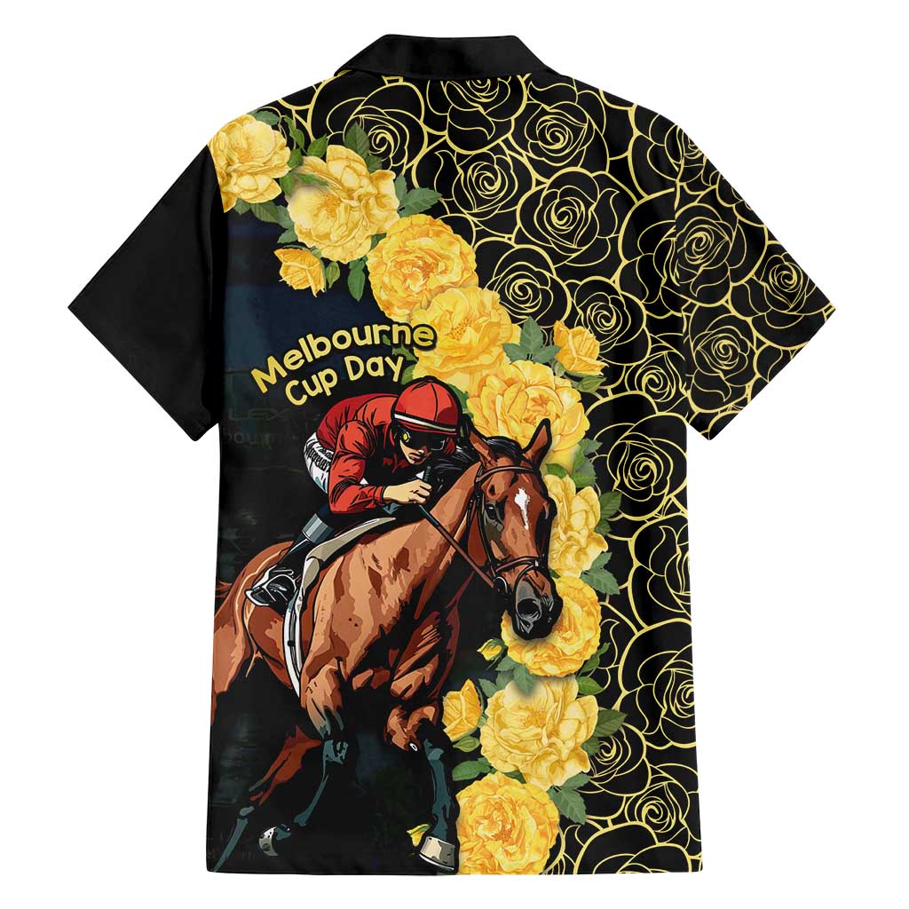 Melbourne Horse Racing Family Matching Puletasi and Hawaiian Shirt Yellow Roses - Ready Set Gallop! LT14