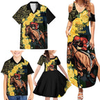 Melbourne Horse Racing Family Matching Summer Maxi Dress and Hawaiian Shirt Yellow Roses - Ready Set Gallop! LT14
