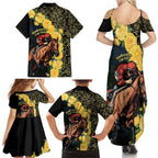 Melbourne Horse Racing Family Matching Summer Maxi Dress and Hawaiian Shirt Yellow Roses - Ready Set Gallop! LT14
