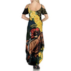 Melbourne Horse Racing Family Matching Summer Maxi Dress and Hawaiian Shirt Yellow Roses - Ready Set Gallop! LT14