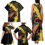 Melbourne Horse Racing Family Matching Tank Maxi Dress and Hawaiian Shirt Yellow Roses - Ready Set Gallop! LT14