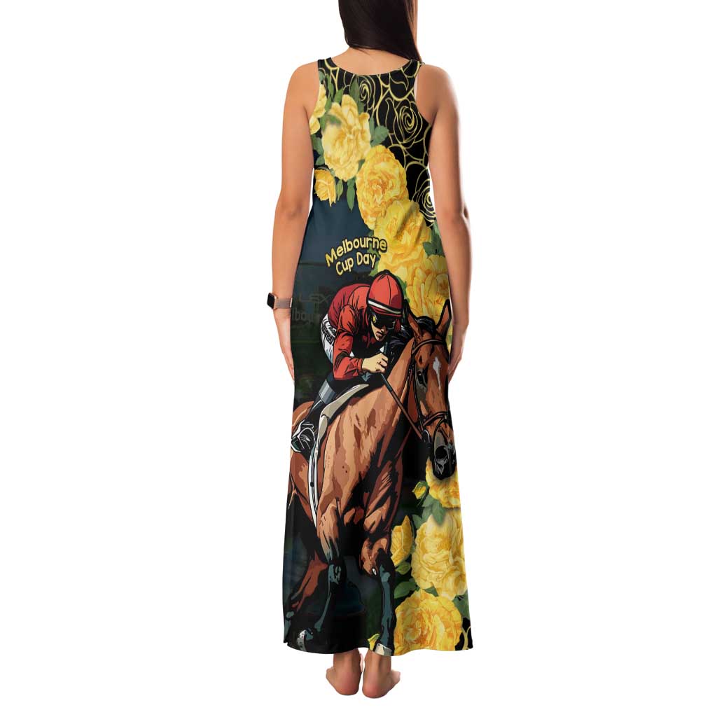 Melbourne Horse Racing Family Matching Tank Maxi Dress and Hawaiian Shirt Yellow Roses - Ready Set Gallop! LT14