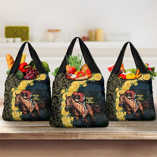 Melbourne Horse Racing Grocery Bag Yellow Roses - Ready Set Gallop! LT14
