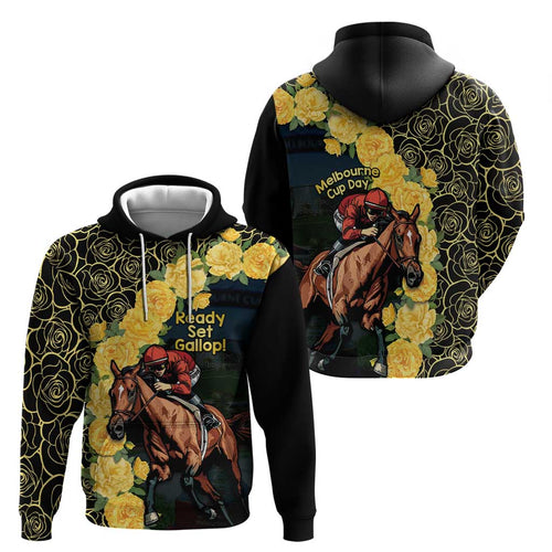 Melbourne Horse Racing Hoodie Yellow Roses - Ready Set Gallop! LT14