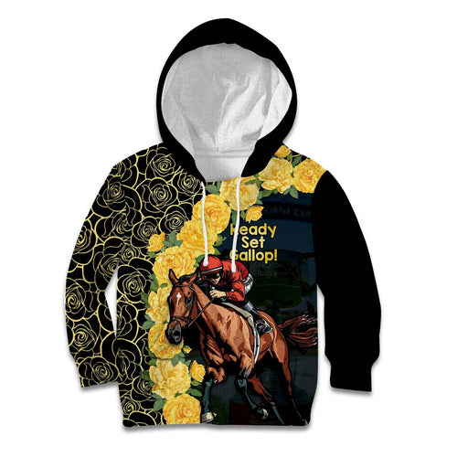 Melbourne Horse Racing Kid Hoodie Yellow Roses - Ready Set Gallop! LT14
