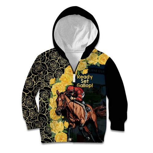Melbourne Horse Racing Kid Hoodie Yellow Roses - Ready Set Gallop! LT14