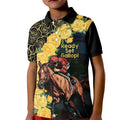 Melbourne Horse Racing Kid Polo Shirt Yellow Roses - Ready Set Gallop! LT14