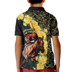 Melbourne Horse Racing Kid Polo Shirt Yellow Roses - Ready Set Gallop! LT14