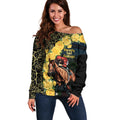 Melbourne Horse Racing Off Shoulder Sweater Yellow Roses - Ready Set Gallop! LT14