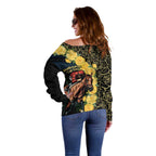 Melbourne Horse Racing Off Shoulder Sweater Yellow Roses - Ready Set Gallop! LT14