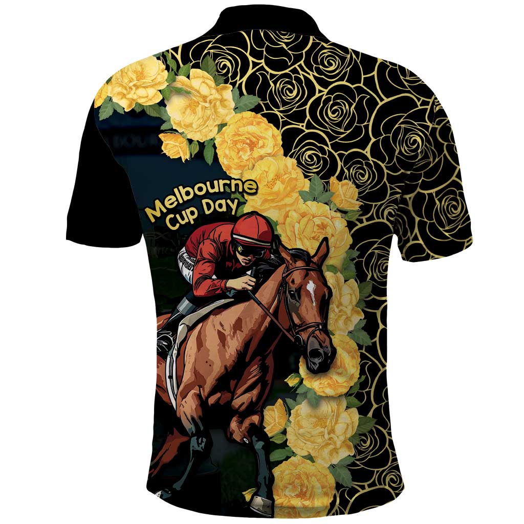 Melbourne Horse Racing Polo Shirt Yellow Roses - Ready Set Gallop! LT14