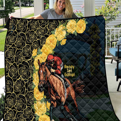 Melbourne Horse Racing Quilt Yellow Roses - Ready Set Gallop! LT14
