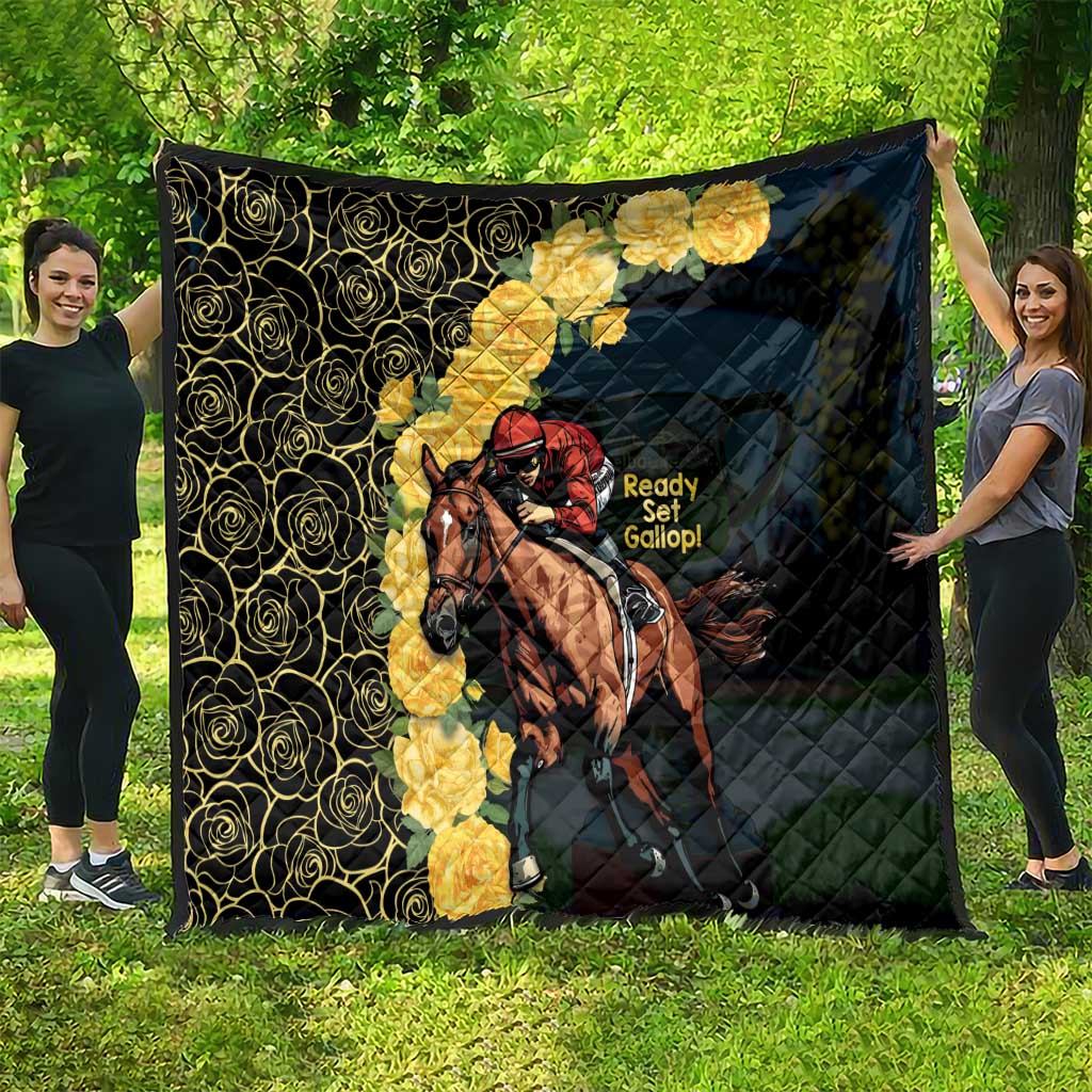 Melbourne Horse Racing Quilt Yellow Roses - Ready Set Gallop! LT14