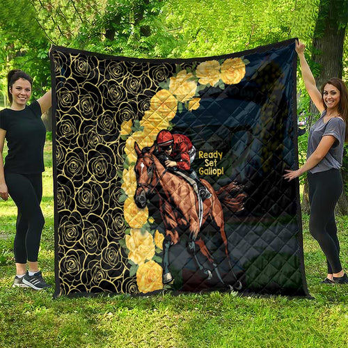 Melbourne Horse Racing Quilt Yellow Roses - Ready Set Gallop! LT14