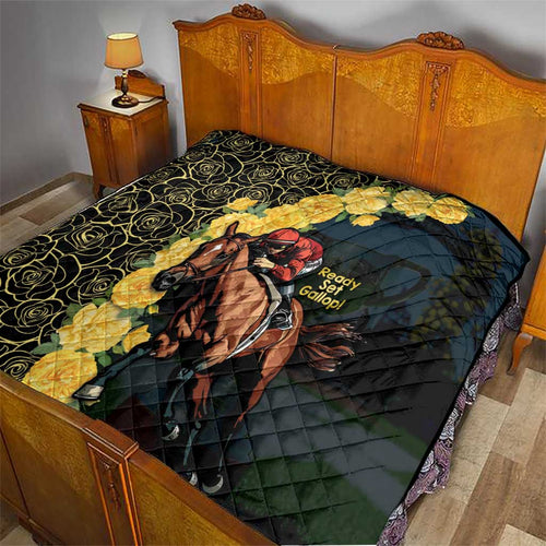 Melbourne Horse Racing Quilt Yellow Roses - Ready Set Gallop! LT14